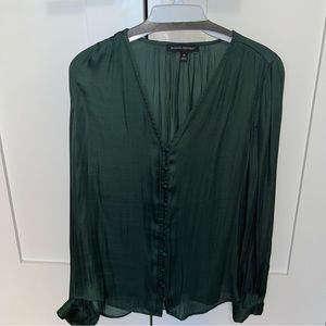 Emerald green silky blouse from banana republic